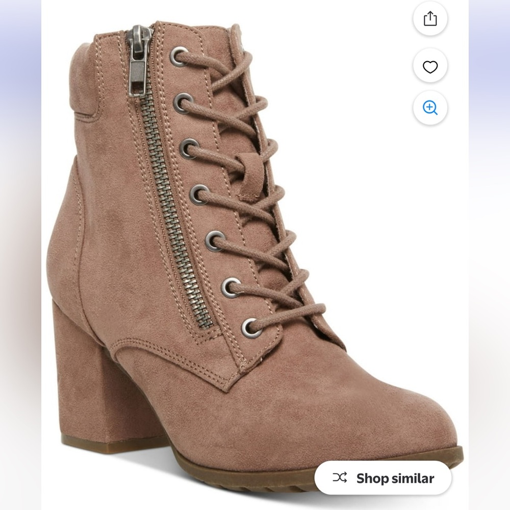 Madden Girl Taupe Lace-Up Boots